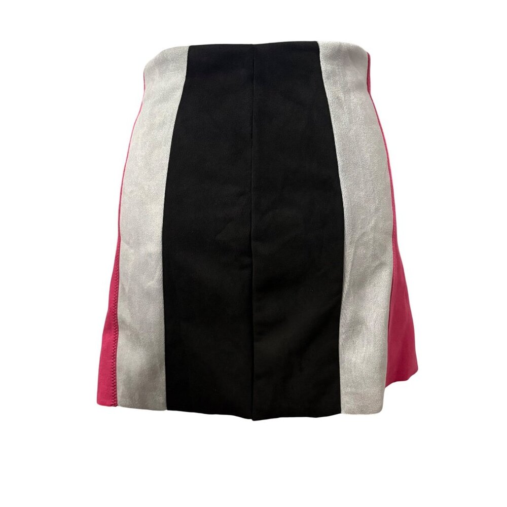 Jolie & Joy Boho Chic Retro Faux Suede Y2K Colorblock Twee Festival Mini SkirtM